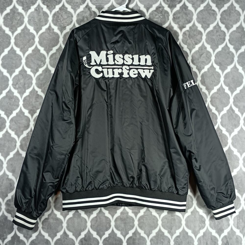 Sauce Hockey Missin Curfew Jacket Men XXL Black Podcast Satin Team Fella